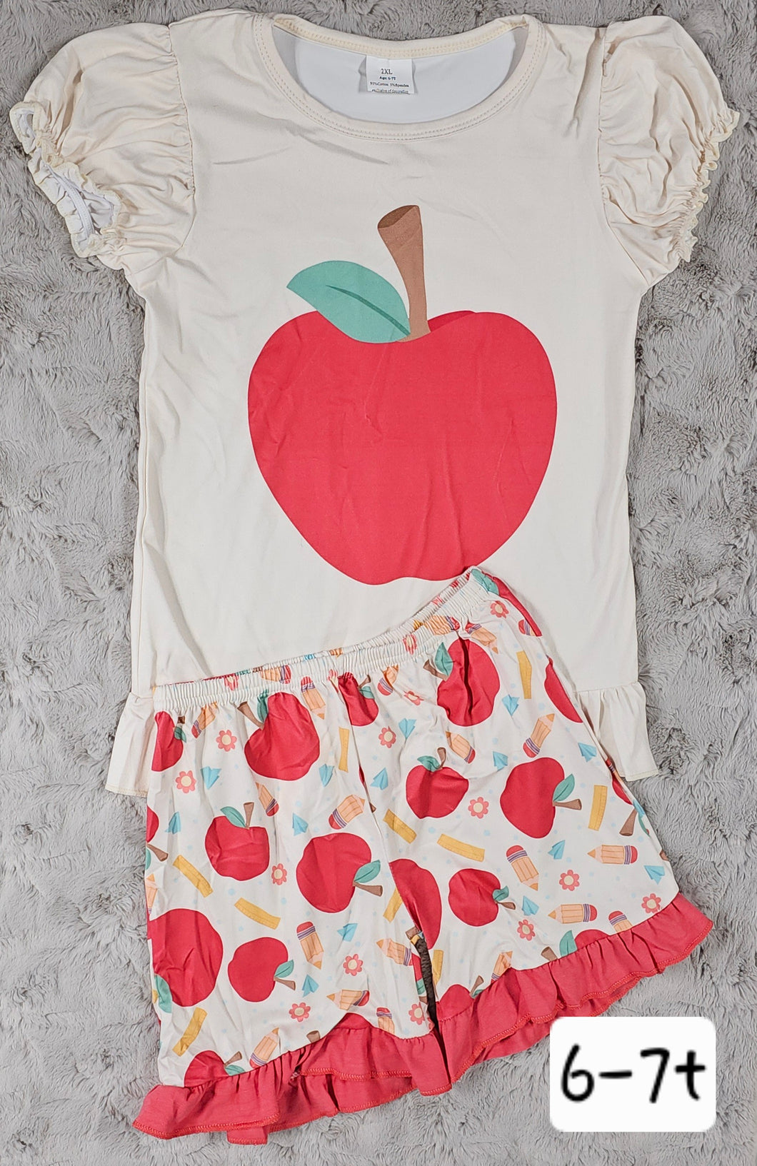 Ruffled Apple Shorts Set