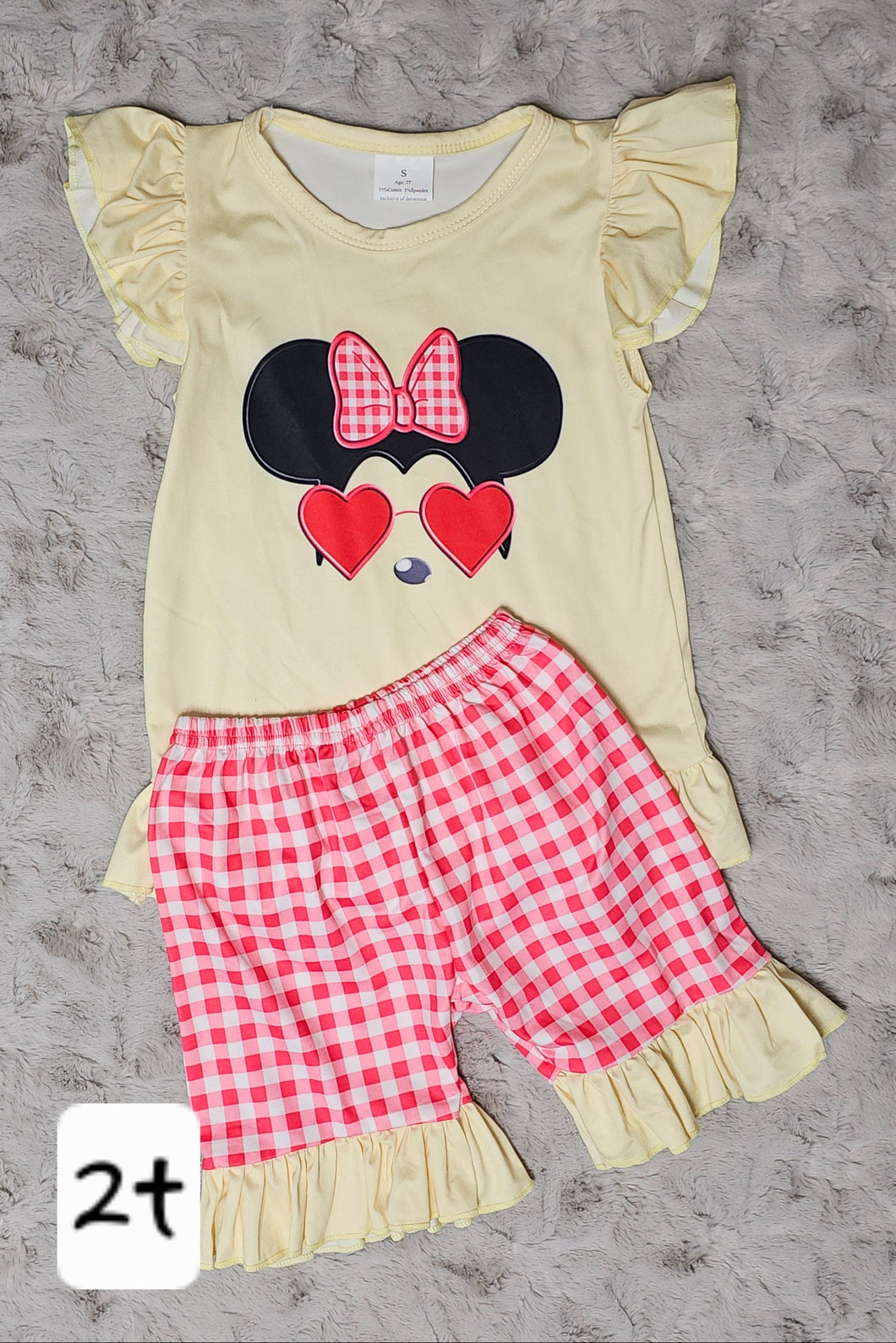 Ruffled Short Sleeve Yellow Shorts Set