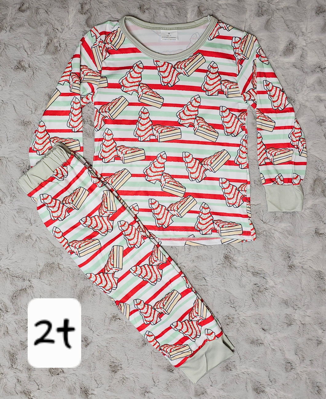 Long Sleeve Christmas Cakes PJ Set