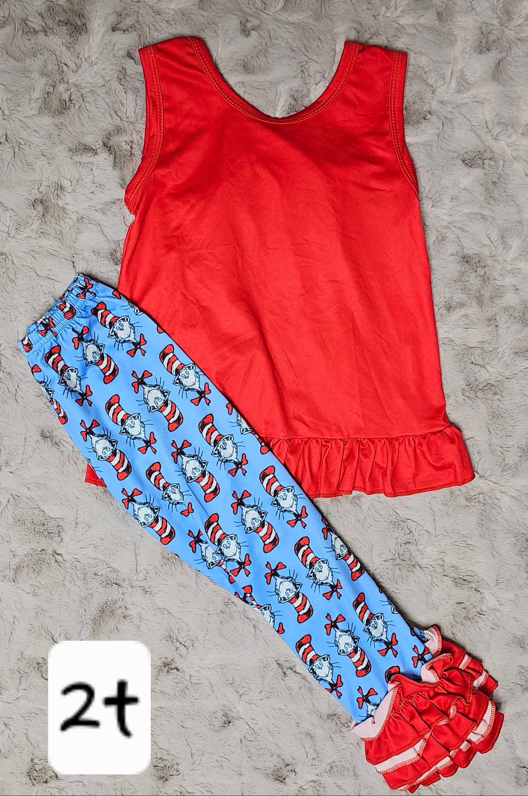 Tank Red Cat Pants Set