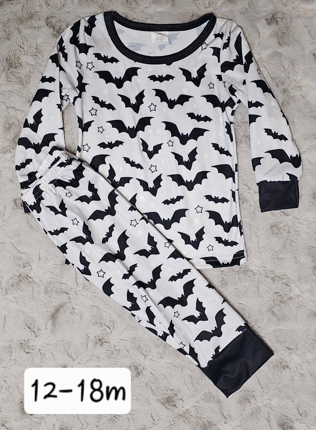 Long Sleeve Halloween Bat PJ Set