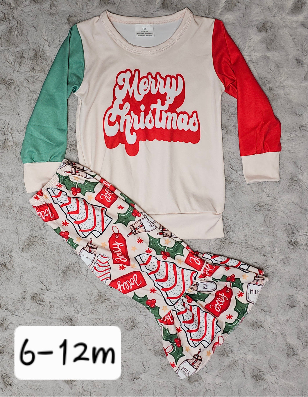 Long Sleeve Merry Christmas Cake Bell Set