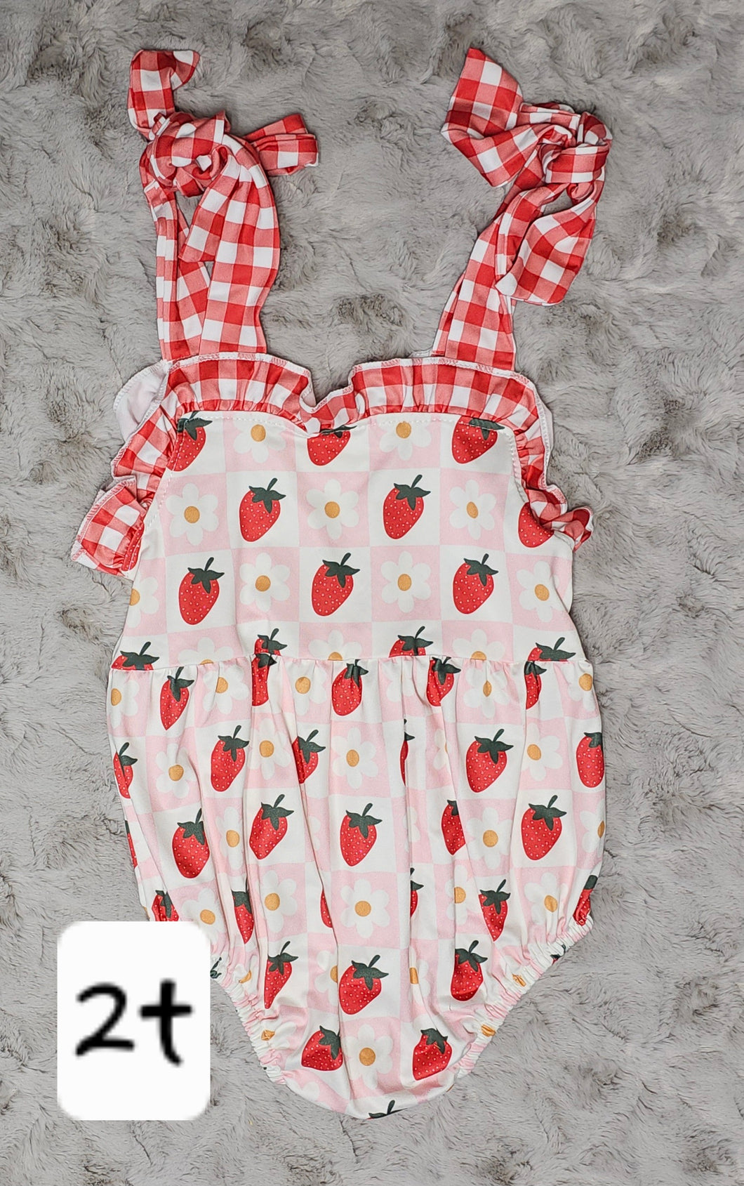 Tie Tank Strawberry Romper