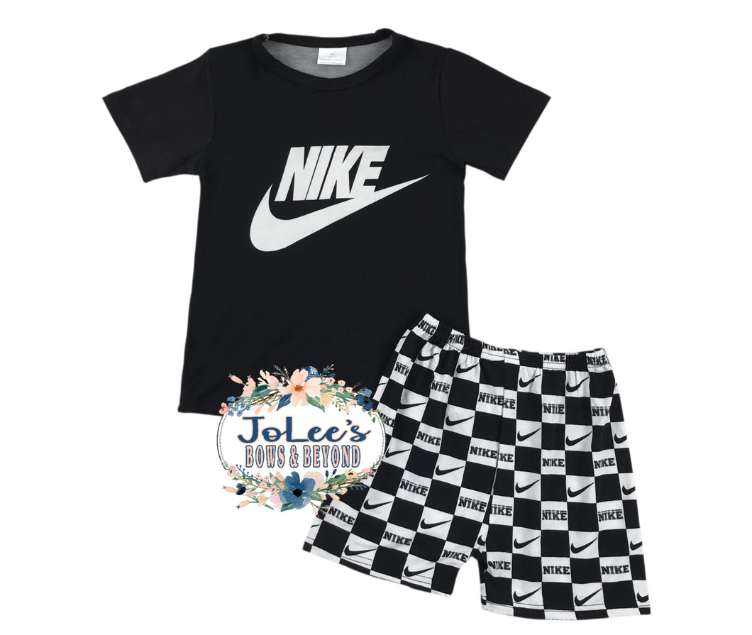 NK Bamboo Black Shorts Set
