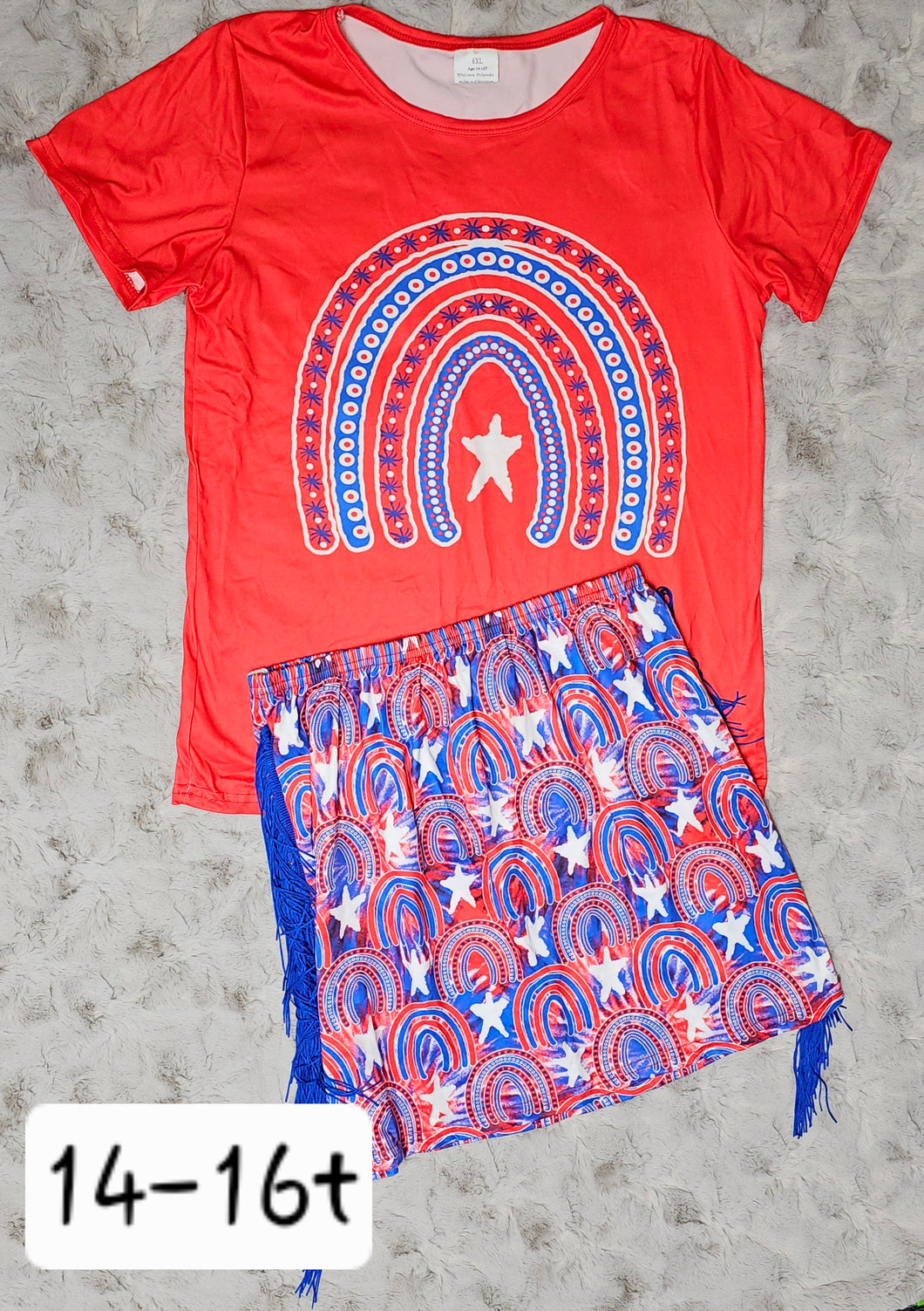 4th of July Fringe Skirt Set