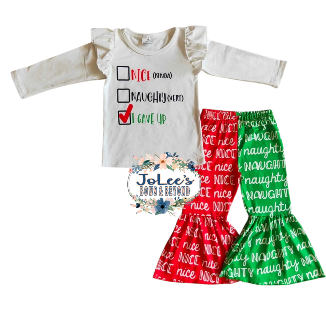 Naughty Nice I Tried Bell Set