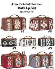 Load image into Gallery viewer, Aztec Printed Pleather Make-up Bag
