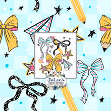 Load image into Gallery viewer, Checkered Blue Bow Pencil
