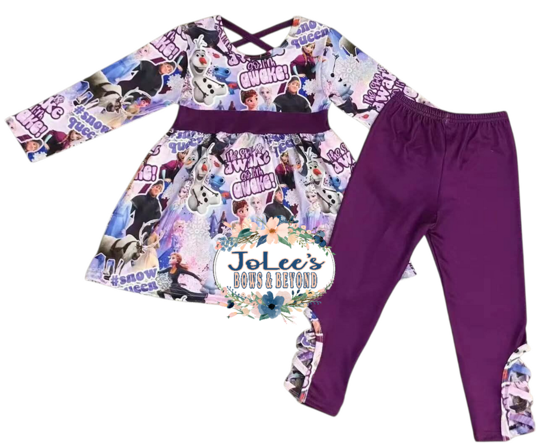 Purple Frozen Pants Set